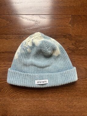 Upstate Blue & Cream Knit Beanie